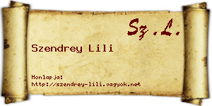Szendrey Lili névjegykártya