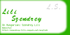 lili szendrey business card